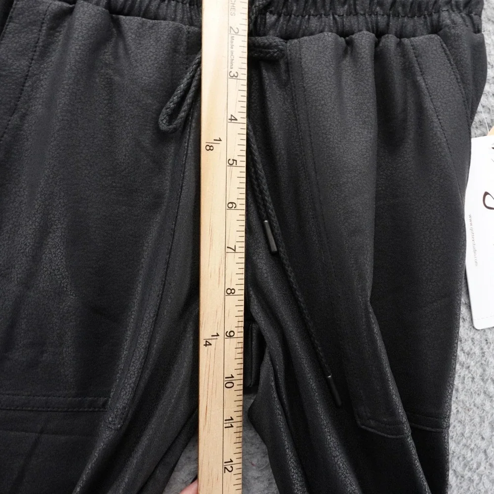 X by Gottex Studio Womens Black Faux Leather Joggers Ankle Zip Pants XS GM8011L - Picture 10 of 13